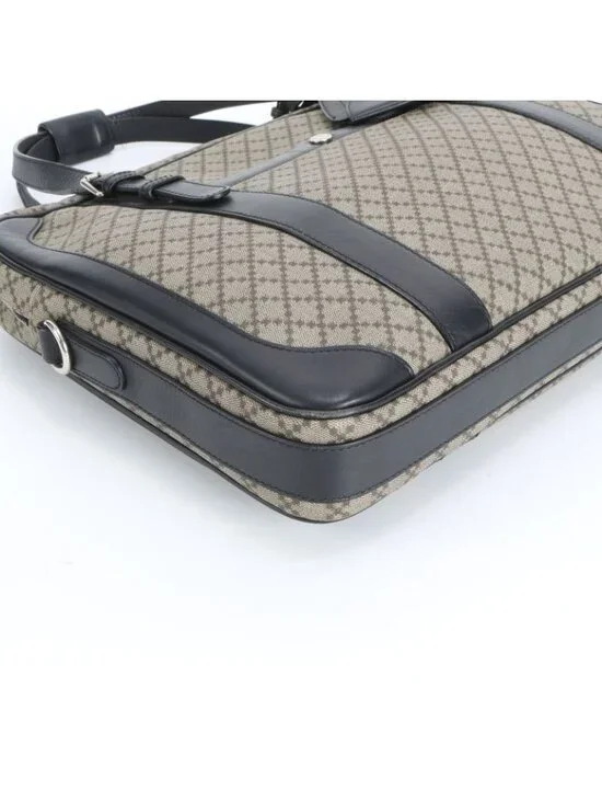 ★SOLD★ Gucci Diamante Leather Business Briefcase Tote Black - Picture 4 of 9